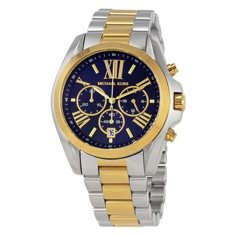 michael kors two tone blue face watch|michael kors runway chronograph.